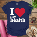 i love my health t shirt navy 1