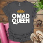 omad queen t shirt charcoal