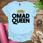 omad queen t shirt light blue