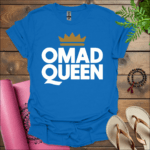 omad queen t shirt royal