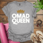 omad queen t shirt sport grey