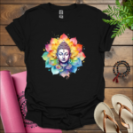 buddha flower t shirt black