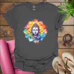 buddha flower t shirt charcoal