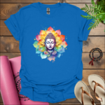 buddha flower t shirt royal