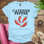 cayenne pepper boosts metabolism supports heart health aids digestion t shirt light blue