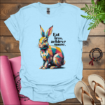 eat less achieve more t shirt light blue