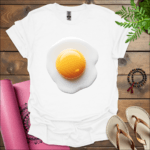 egg t shirt white