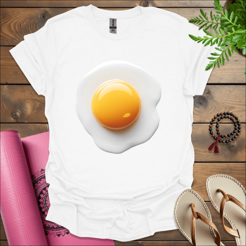 egg t shirt white