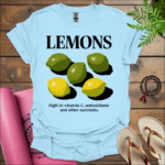 lemons high in vitamin c antioxidants and other nutrients t shirt light blue