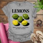 lemons high in vitamin c antioxidants and other nutrients t shirt sport grey