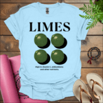 limes high in vitamin c antioxidants and other nutrients t shirt light blue