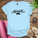 namaste t shirt light blue