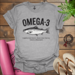 omega 3 supports heart health ‘boosts brain function and ‘reduces inflammation t shirt sport grey
