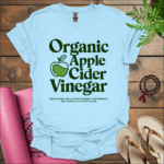 organic apple cider vinegar t shirt light blue