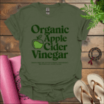 organic apple cider vinegar t shirt military green