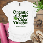 organic apple cider vinegar t shirt white