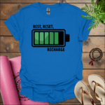rest reset recharge t shirt royal