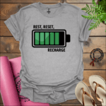 rest reset recharge t shirt sport grey