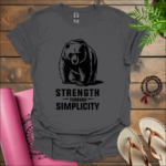 strength through simplicity t shirt charcoal