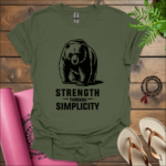 strength through simplicity t shirt military green