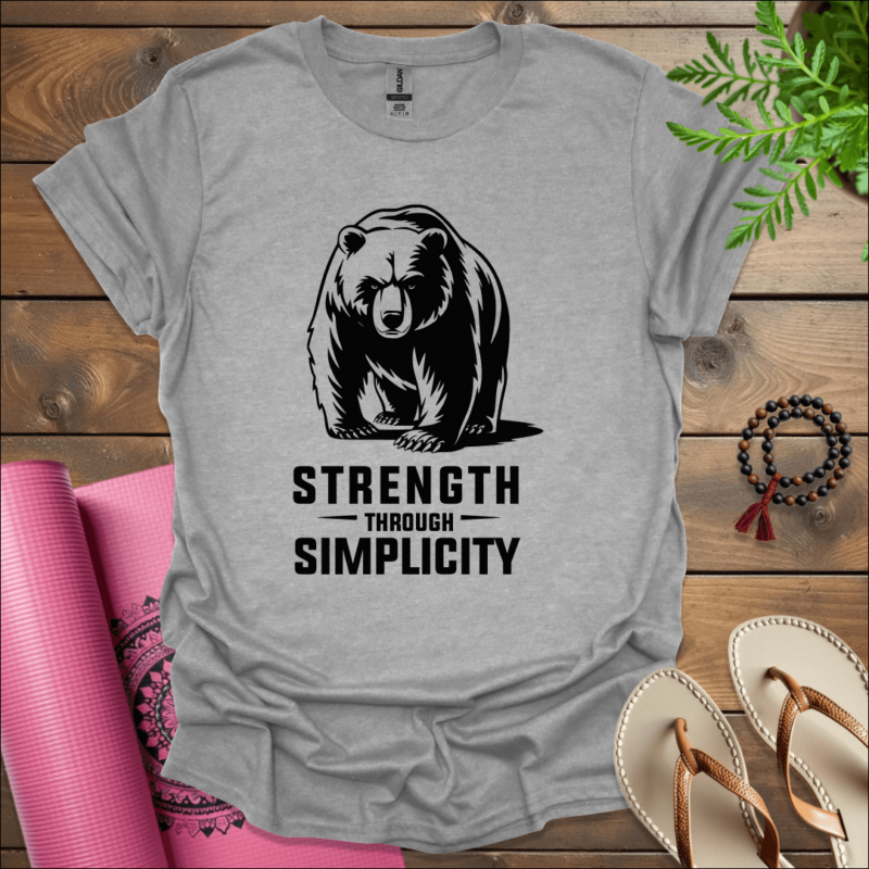 strength through simplicity t shirt sport grey