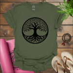 tree of life t shirt military green