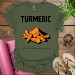 turmeric anti inflammatory boosts immunity supports digestion t shirt military green