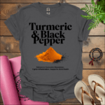 turmeric black pepper enhances curcumin absorption fights inflammation supports joint health t shirt charcoal