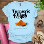 turmeric black pepper enhances curcumin absorption fights inflammation supports joint health t shirt light blue