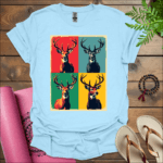 venison t shirt light blue