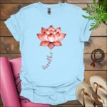 breathe lotus t shirt light blue