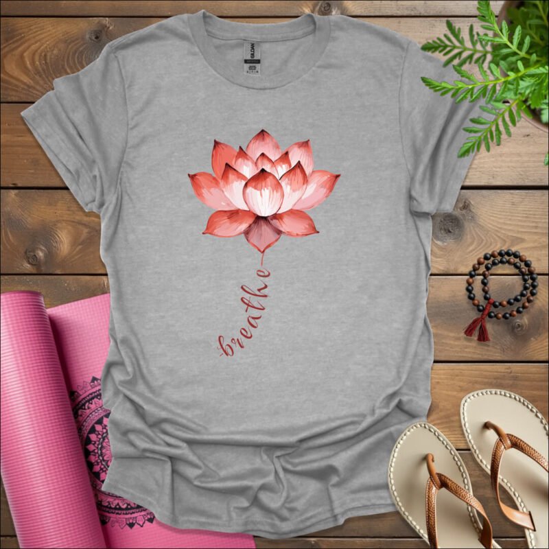 breathe lotus t shirt sport grey