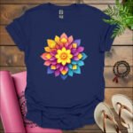 bright flower t shirt navy