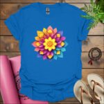 bright flower t shirt royal