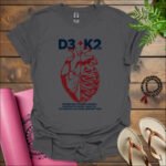 d3 k2 strong bones heart health calcium absorption t shirt charcoal
