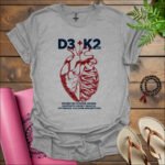d3 k2 strong bones heart health calcium absorption t shirt sport grey