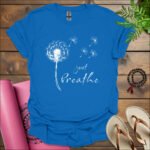 dandelion just breathe t shirt royal
