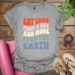 eat less from a box and more from the earth t shirt sport grey