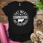 eat meat not vegetables t shirt black
