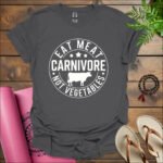 eat meat not vegetables t shirt charcoal