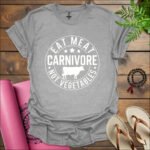 eat meat not vegetables t shirt sport grey