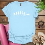 evolution of fitness t shirt light blue