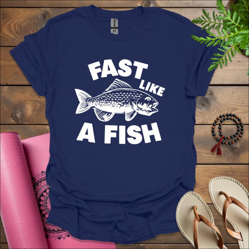 fast like a fish t shirt navy