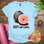 grapefruit zest up life t shirt light blue