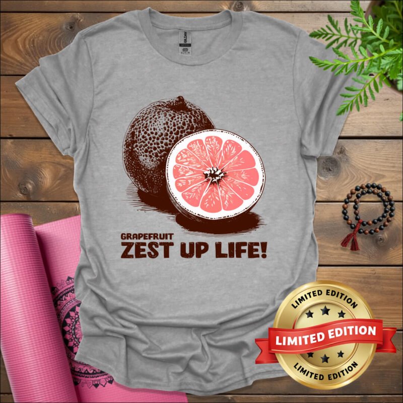 grapefruit zest up life t shirt sport grey
