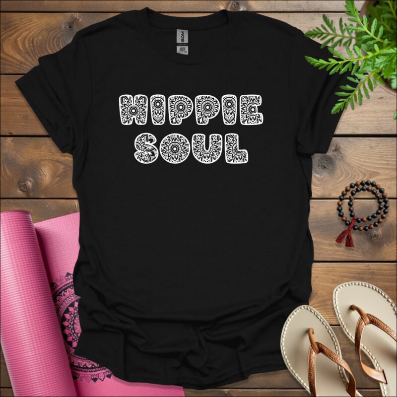 hippie soul t shirt black