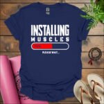installing muscles t shirt navy