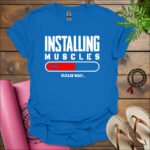 installing muscles t shirt royal