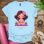 keep calm and om t shirt light blue