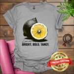lemon bright bold tangy t shirt sport grey